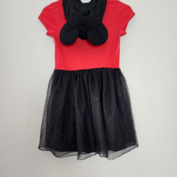 Disney Minnie Mouse Red & Black Tutu Hoodie Girls Dress Size 10 - Picture 3 of 5